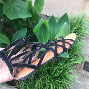 Forever Black Suede Sandal